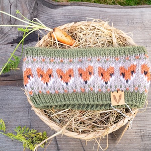 Sustainable children&#39;s headband made of virgin wool: hand-knitted warmth for active adventurers | Fox | Children&#39;s gift | Size 1-3 years