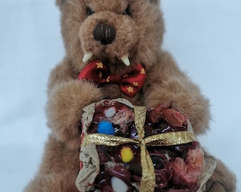 Custom Christmas Horror Teddy Bear - Upcycled Spooky Plush - Scary Collectible - Unique  Decor - One-of-a-Kind gorey Creepy Teddy Bear