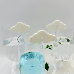 10 cloud shape glass toppers Cloud party drink tags for guests Cloud shape glass charms Cloud baby boy shower decorations Cloud glass marker