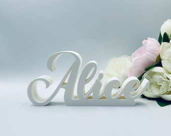 Custom name freestanding sign for table, Personalized name for desk, Custom baby name nursery shelf sign for kids bedroom, Surname sign