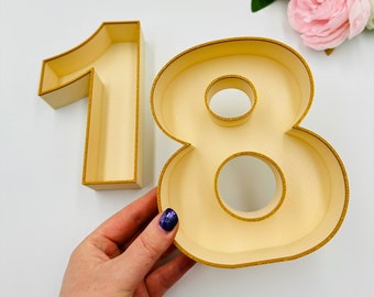 Fillable number tray Birthday decoration Empty custom charcuterie tray Anniversary numbers for party Letters for filling dessert tray shape