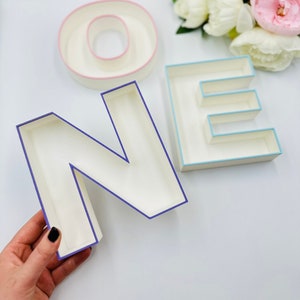 Fillable letter tray Birthday numbers decoration Empty ONE charcuterie tray Anniversary numbers for party Letters for filling dessert tray
