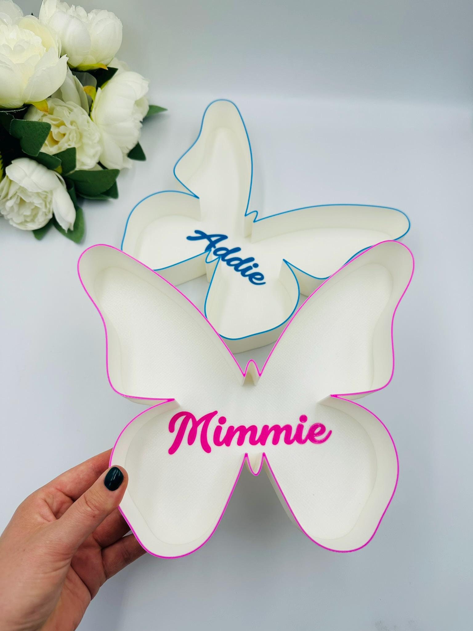 Butterfly shape tray Fluttering baby shower Baby girl party decorations Baby first birthday summer party decor table tray display butterfly