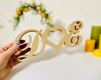 Custom Couple Initials Sign: Monogram decor with heart