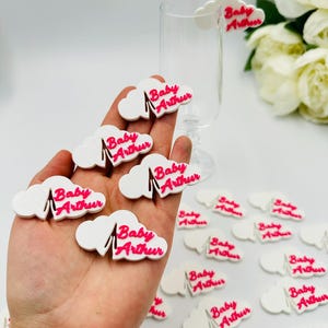 20pcs custom cloud glass toppers On cloud 9 baby boy shower party cloud drink tags for guests Cloud place tags for guests Cloud glass marker