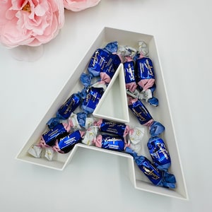 Letras huecas rellenables de 8" independientes Buzón vacío Letras de bloque independientes para decoraciones Letras con iniciales de nombres de bebés Flores artificiales