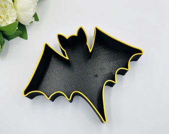 Fledermaus Form Tablett Halloween Party Dekore Schwarzes Tablett für Wurstwaren Befüllbar Fledermaus Süßigkeiten Schale für Halloween Party Ideen