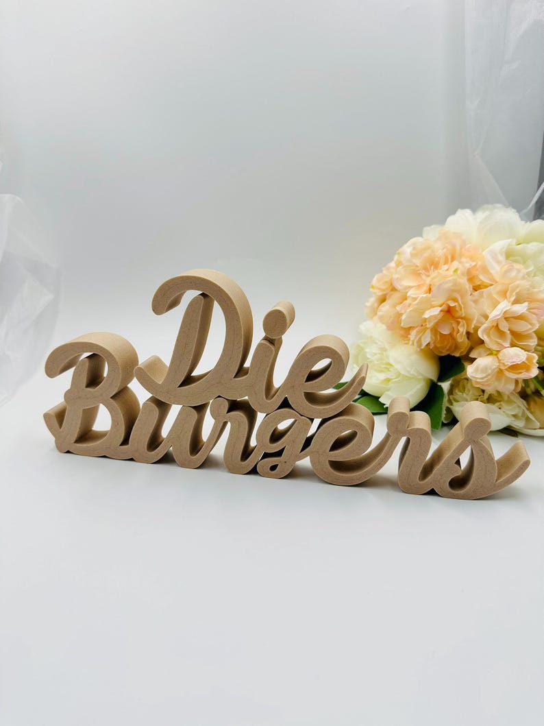 Standing Sweetheart Table Name, Custom Script Wedding Sign ...