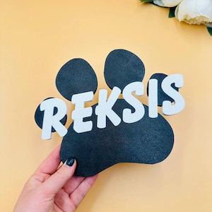 Custom dog name Sign for dog kennel Puppy name sign Home pets wall name sign Dog plaque for Paw house Dog lover Pet name Christmas gift