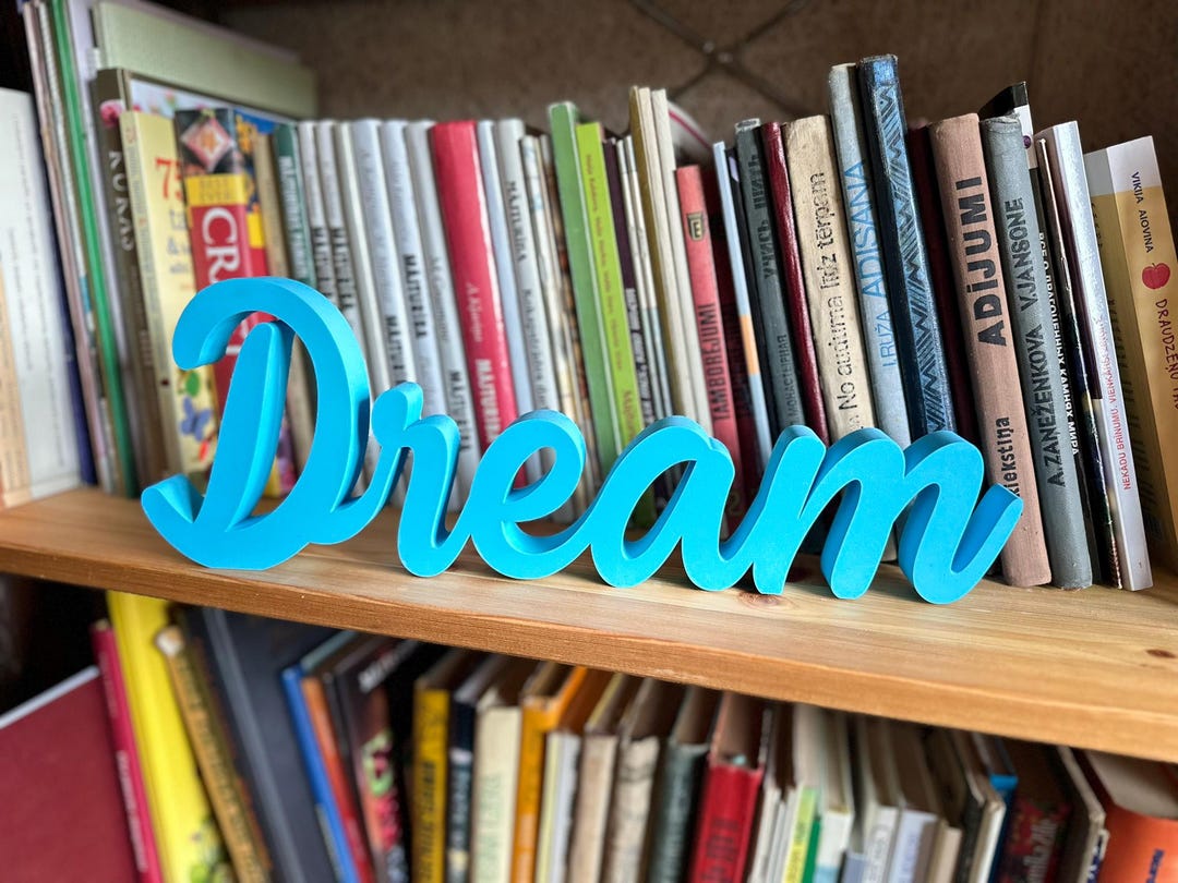 Personalized Library Shelf Sign, Script Standing Name, Custom Word ...