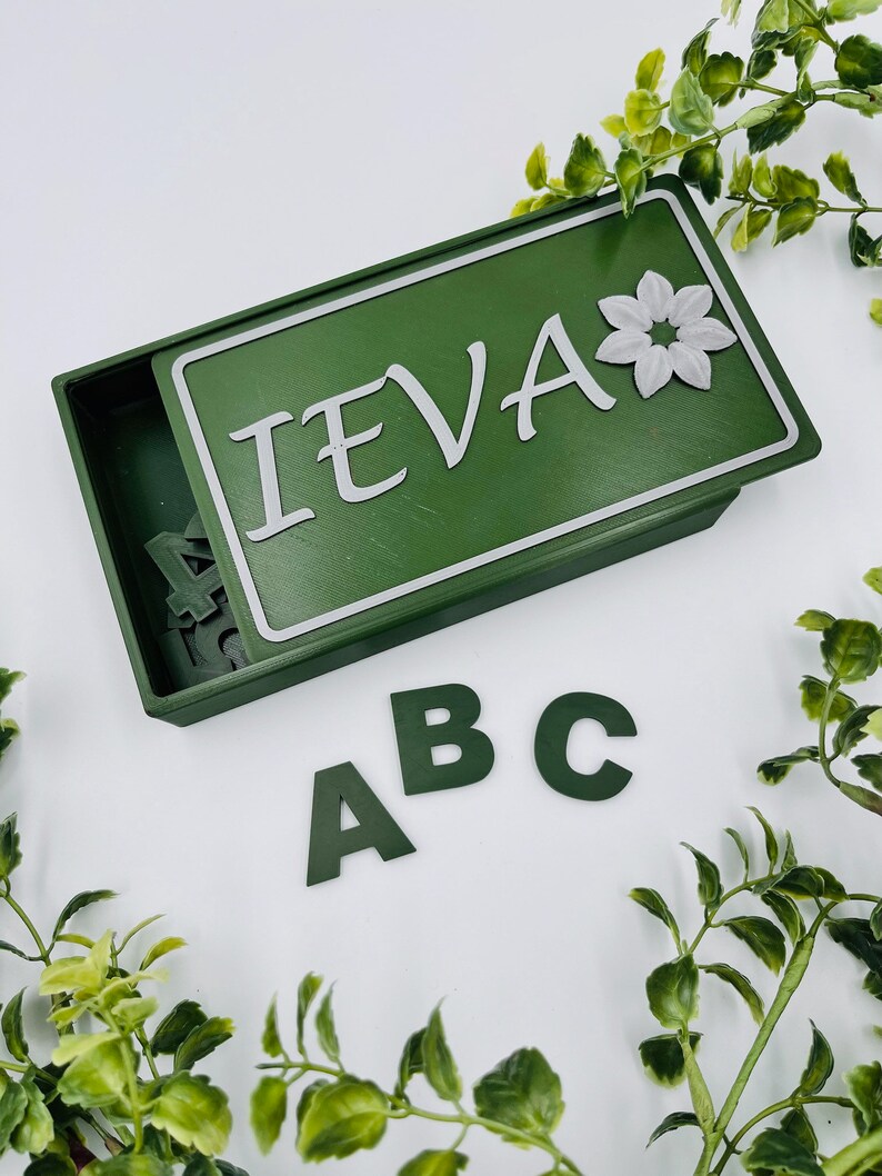 Magnetic Alphabet and Numbers in Personalized Box, Custom Name Alphabet ...