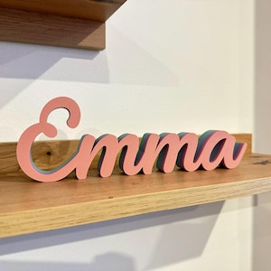 Letrero con nombre para guardería de niño, letrero independiente con nombre para decoración de estantes con nombre para escritorio de niños, letrero con apellido y nombre de bebé personalizado para dormitorio de familia