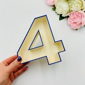 Fillable 8&quot; number tray Birthday decoration Empty charcuterie letter tray Anniversary numbers for party Letters for filling dessert tray