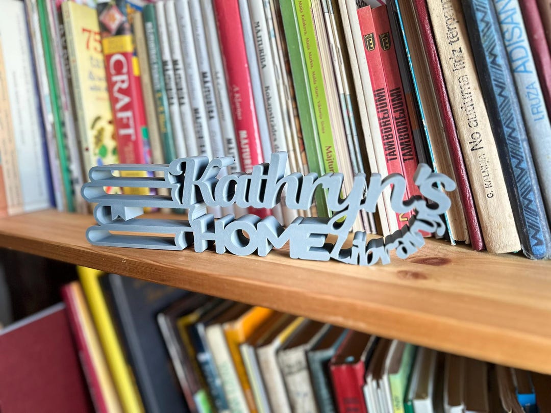 Personalized Home Library Sign, Freestanding Book Nook Decor & Reader ...
