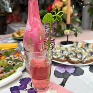 10pcs custom drink stirrers Tropical bridal shower party drink decors for guests Beach wedding cocktail swizzles Pool party glass decors