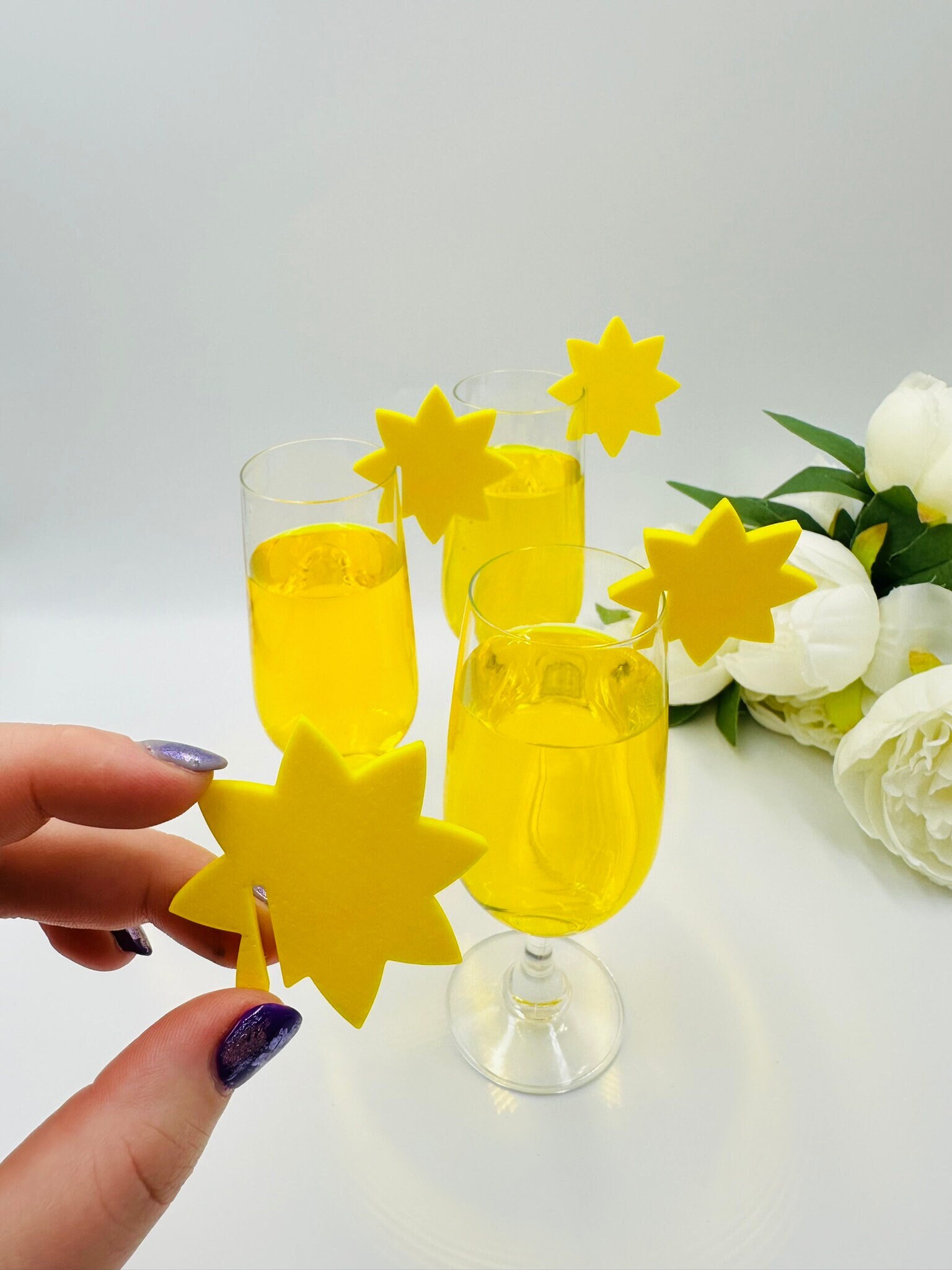 40pcs sun shape glass toppers Here come the son baby shower party drink tags for guests Sunshine glass charms decorations Sun glass marker