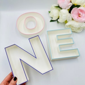 7pcs Fillable letter tray Birthday numbers decoration Empty number charcuterie tray Anniversary number for party Letters for filling dessert