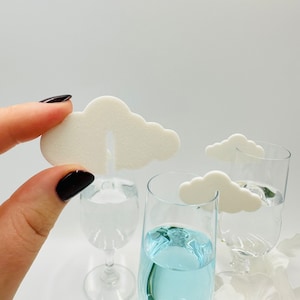 50 cloud shape glass toppers Cloud party drink tags for guests Cloud shape glass charms Cloud baby boy shower decorations Cloud glass marker