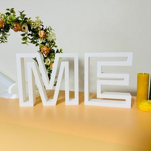 Letras grandes independientes para letrero de mesa, iniciales de recién casados para la mesa de bodas, letras grandes del alfabeto para aprender, letrero de pared con letras de 6 pulgadas