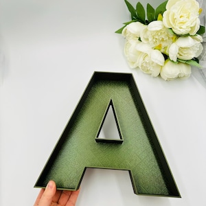 Letras rellenables de 10" Iniciales de recién casados Letras vacías independientes Letras grandes con nombre de bebé Letras vacías Bandeja con iniciales huecas Letras para mesa
