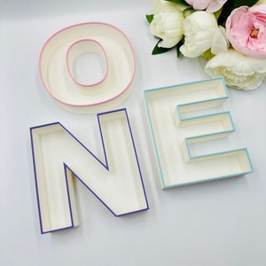 Bandeja de letras preenchível para decoração de números de aniversário Bandeja de charcutaria com números vazios Números de aniversário para festa Letras para recheio de sobremesa