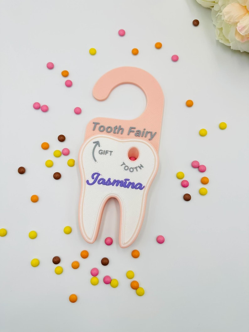 Tooth Fairy Door Hanger With Name, Custom Tooth Drop off for First ...