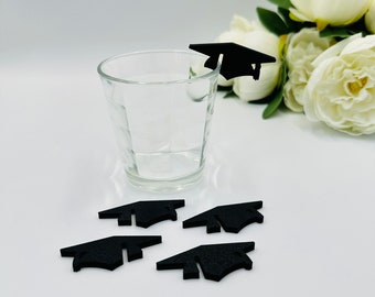 10 grad cap glass toppers Graduation party drink tags for Class of 2024 glass charms Decors for student grad from College party glass marker