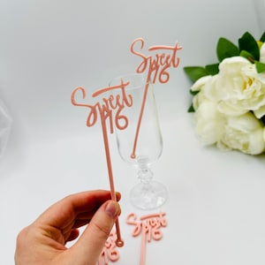 10pcs sweet 16 drink stirrers Birthday number cocktail sticks Pastel blush Birthday party decors Sweet sixteen decor Custom drink swizzles