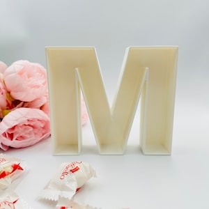 Letras huecas rellenables de 8" independientes Buzón vacío Letras de bloque independientes para decoraciones Letras de pompón vacías con iniciales de nombres de bebés