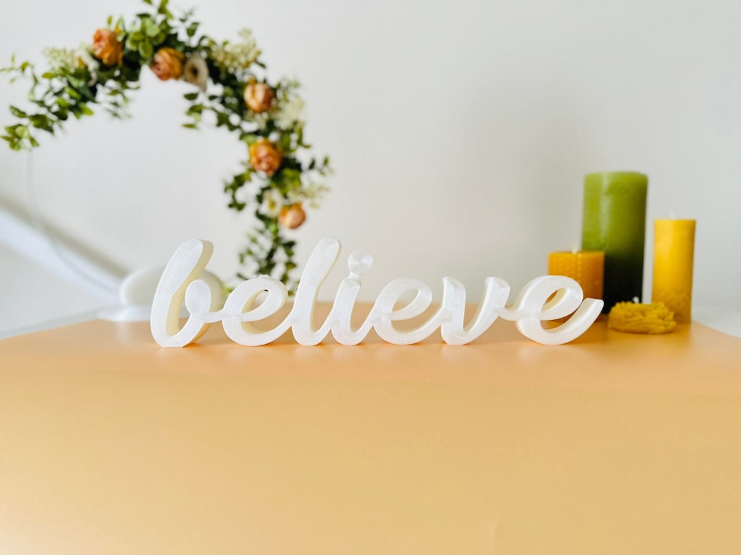 Believe Sign Merry Christmas Sign for Family Celebrations, Freestanding ...