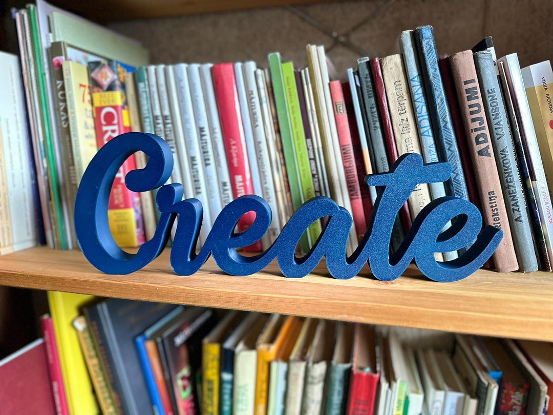 Personalized Shelf Word Sign, Script Standing Name, Custom Minimal ...