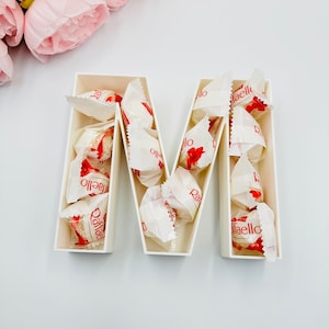 Letras huecas rellenables de 8" independientes Buzón vacío Letras de bloque independientes para decoraciones Letras con iniciales de nombres de bebés Flores artificiales