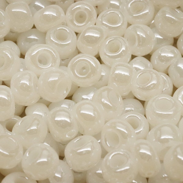 Preciosa Czech Demi Round Glass Seed Beads 32/0 - Opaque Pearl White - 50 Grams