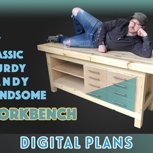Classic Sturdy Workbench (and Cabinet) DIGITAL PLANS