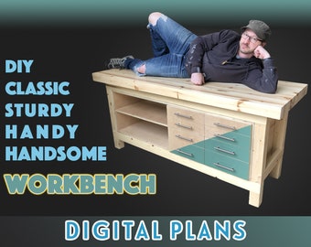 Classic Sturdy Workbench (and Cabinet) DIGITAL PLANS