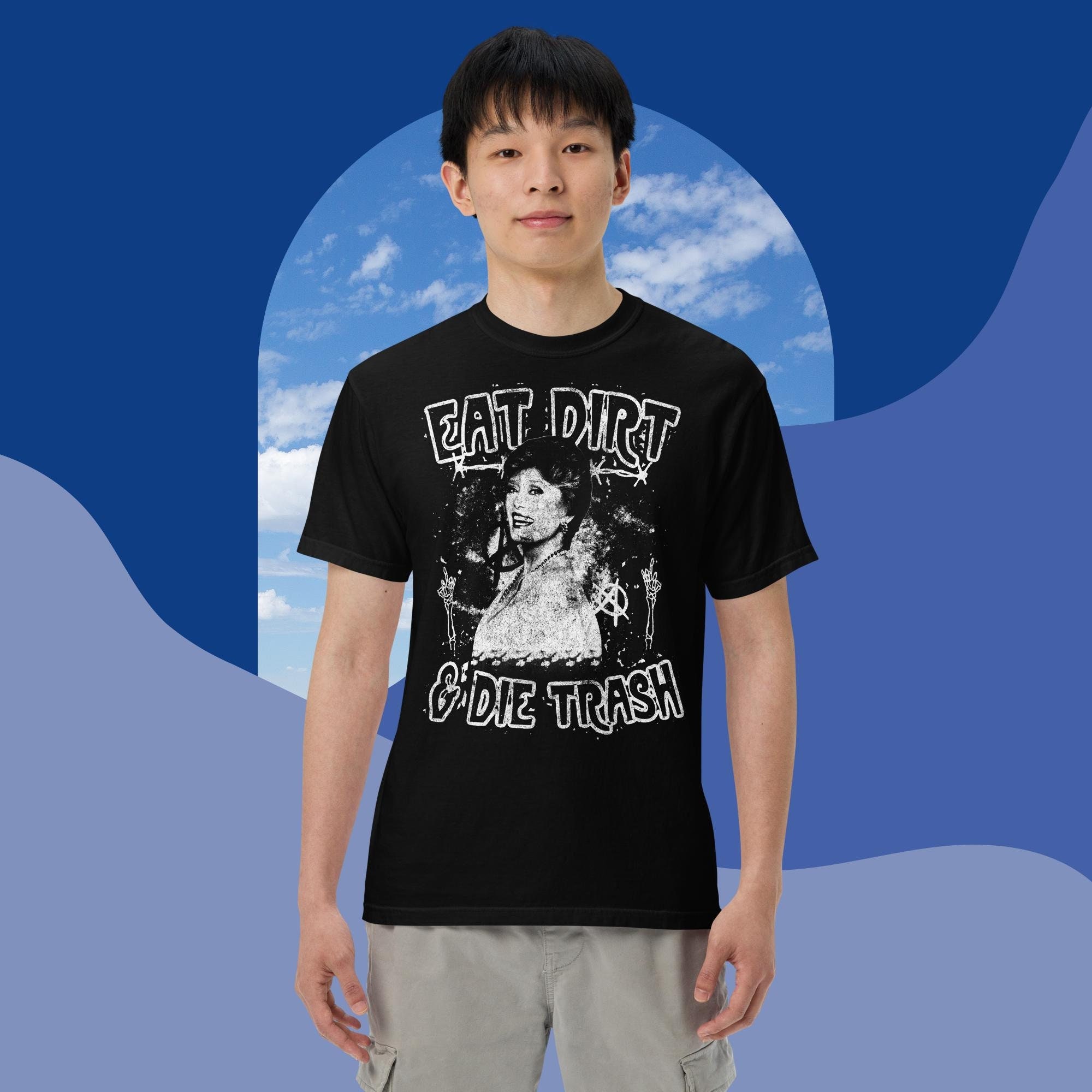 Metal-inspired T-shirt with the Eat Dirt and Die Trash design