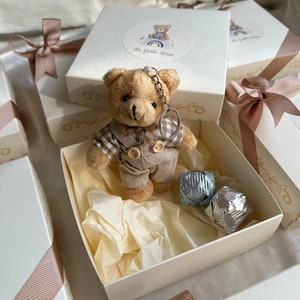 Teddy Bear Baby Shower Party Favors, Baby Birthday Party Favor, Teddy Bear Keychain, First Birthday Favors, Baby Birthday Gifts for Guest