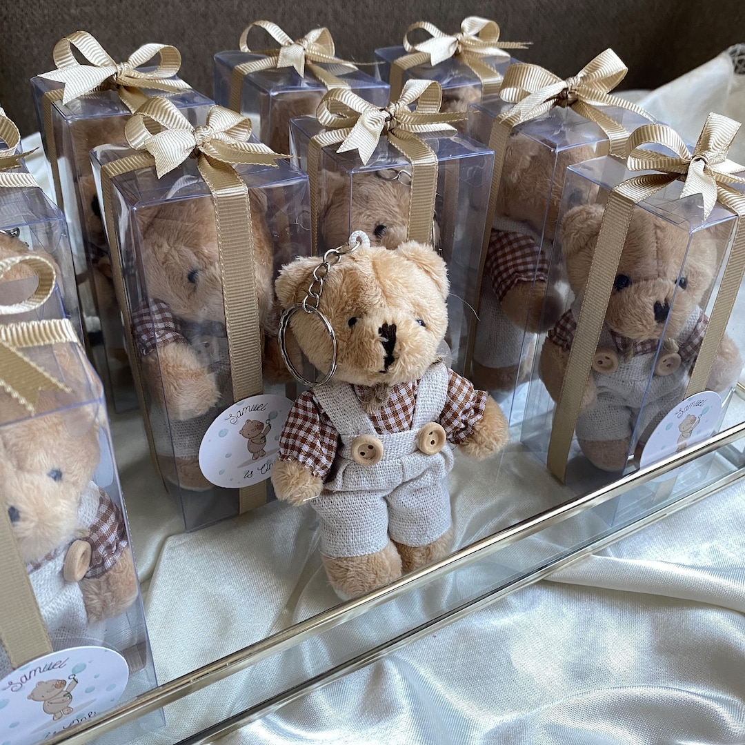Baby Shower Party Favors for Guests, Teddy Bear Keychain for Baby ...