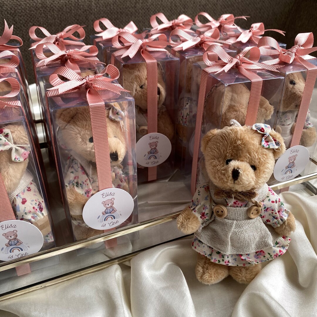 Baby Shower Party Favors for Guests, Teddy Bear Keychain for Baby ...