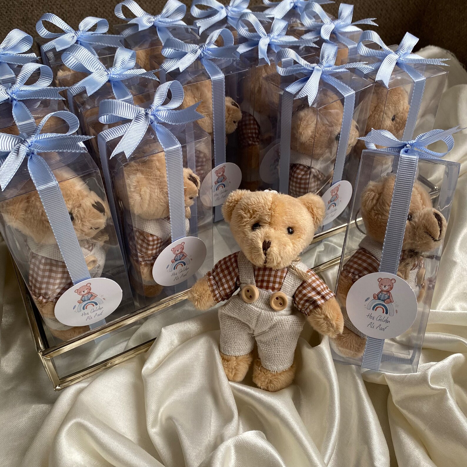 Baby Shower Party Favors for Guests, Teddy Bear Keychain for Baby ...