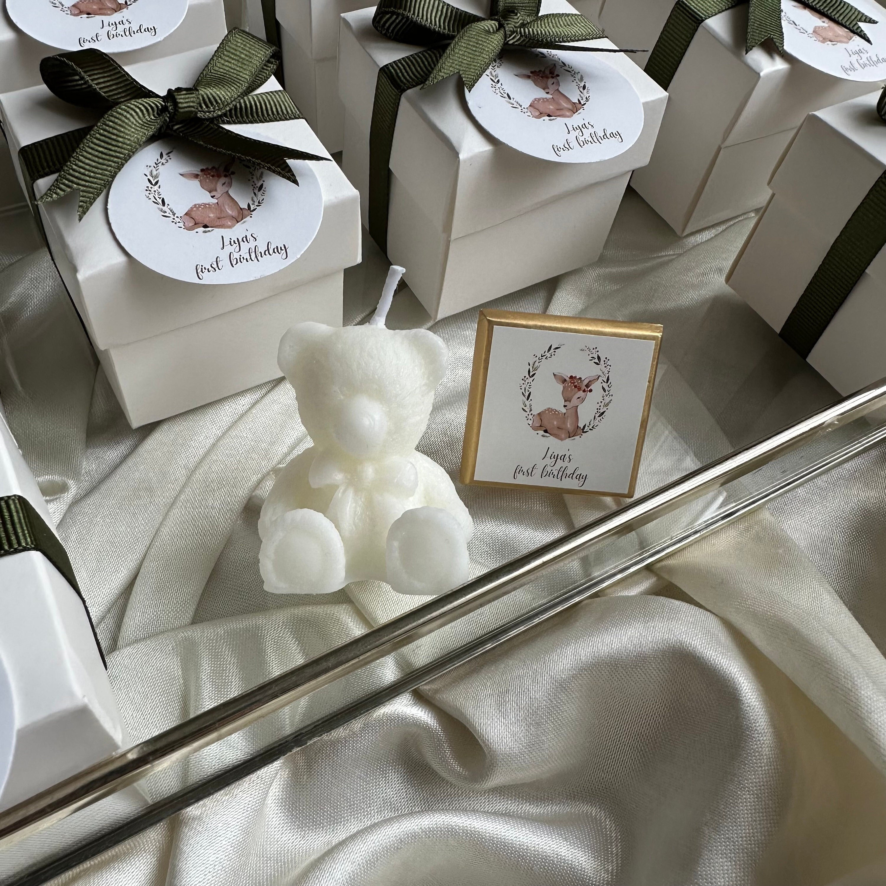 Baby Shower Party Favors for Guests, Teddy Bear Candle Favors for Baby ...