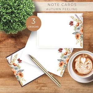 Terrakotta Blume druckbare Karte, Sofort Download leere Karte, Karte für alle Gelegenheit, Herbstblumen, Herbst Karte