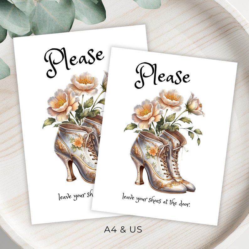 Remove Shoes Wall Decor Sign, Printable Shoes off House Rules, Short ...