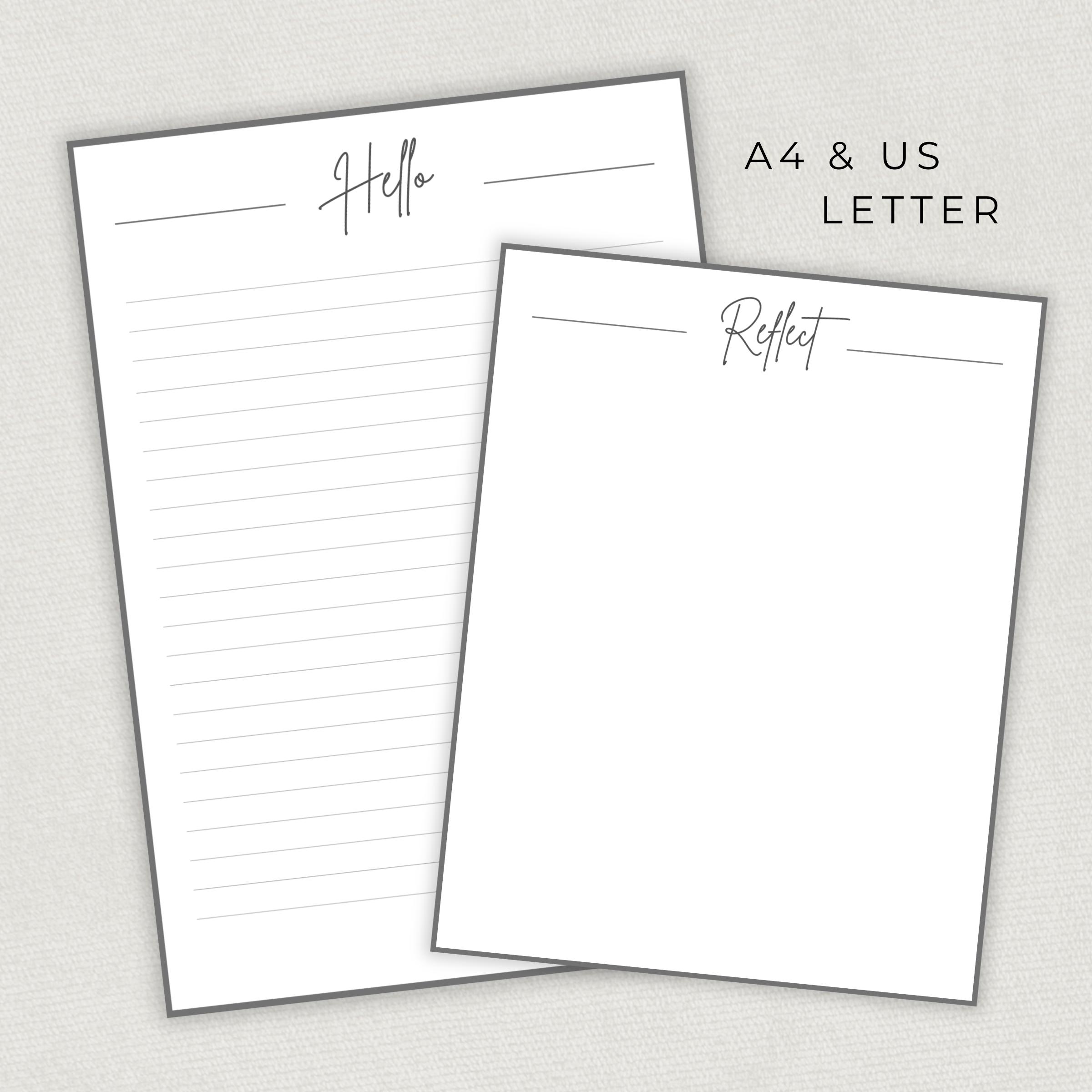 Script Text Printable Writing Paper, Lined and Unlined Letter Writing ...