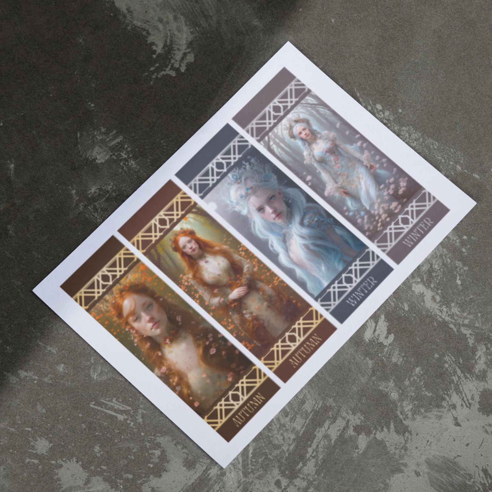 Four Seasons Bookmarks Printable Set, Ladies of the Seasons, Book Lover ...