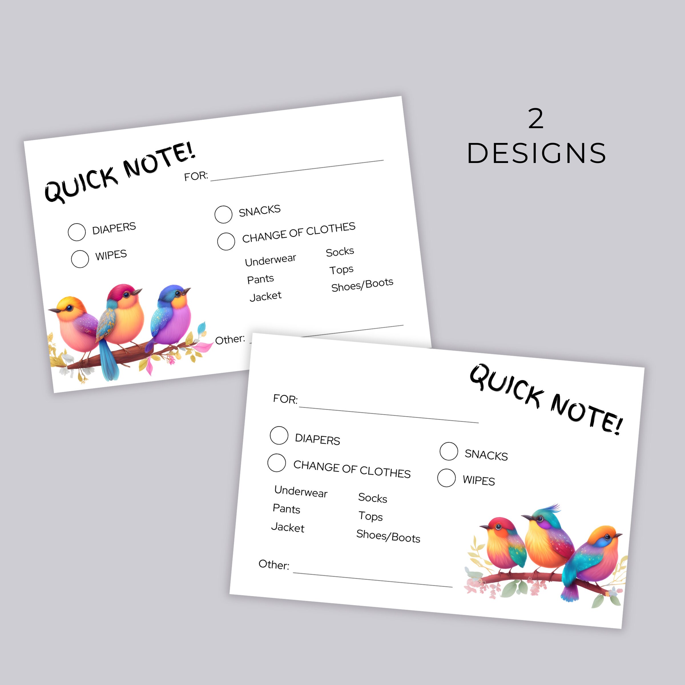Daycare Quick Note Printables, Parent Communication Card, Home Daycare ...