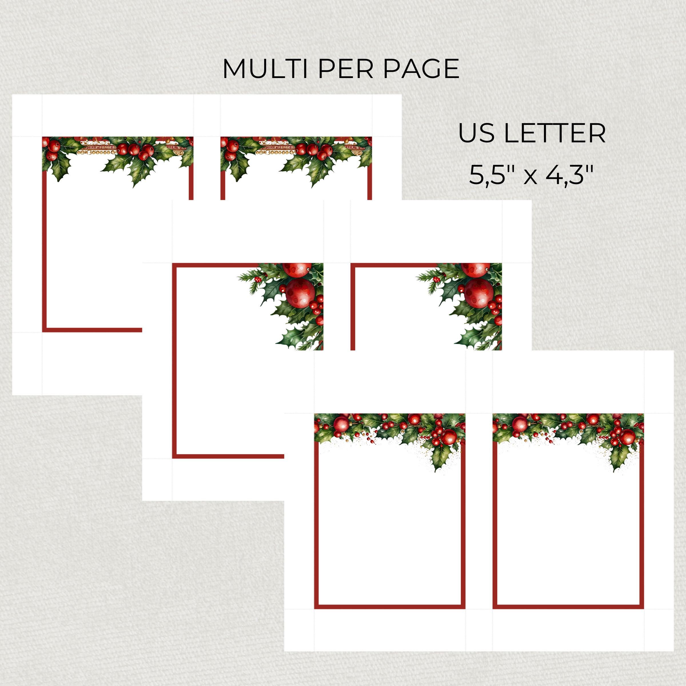 Printable Mistletoe Note Cards, Instant Download, Last Minute Card ...
