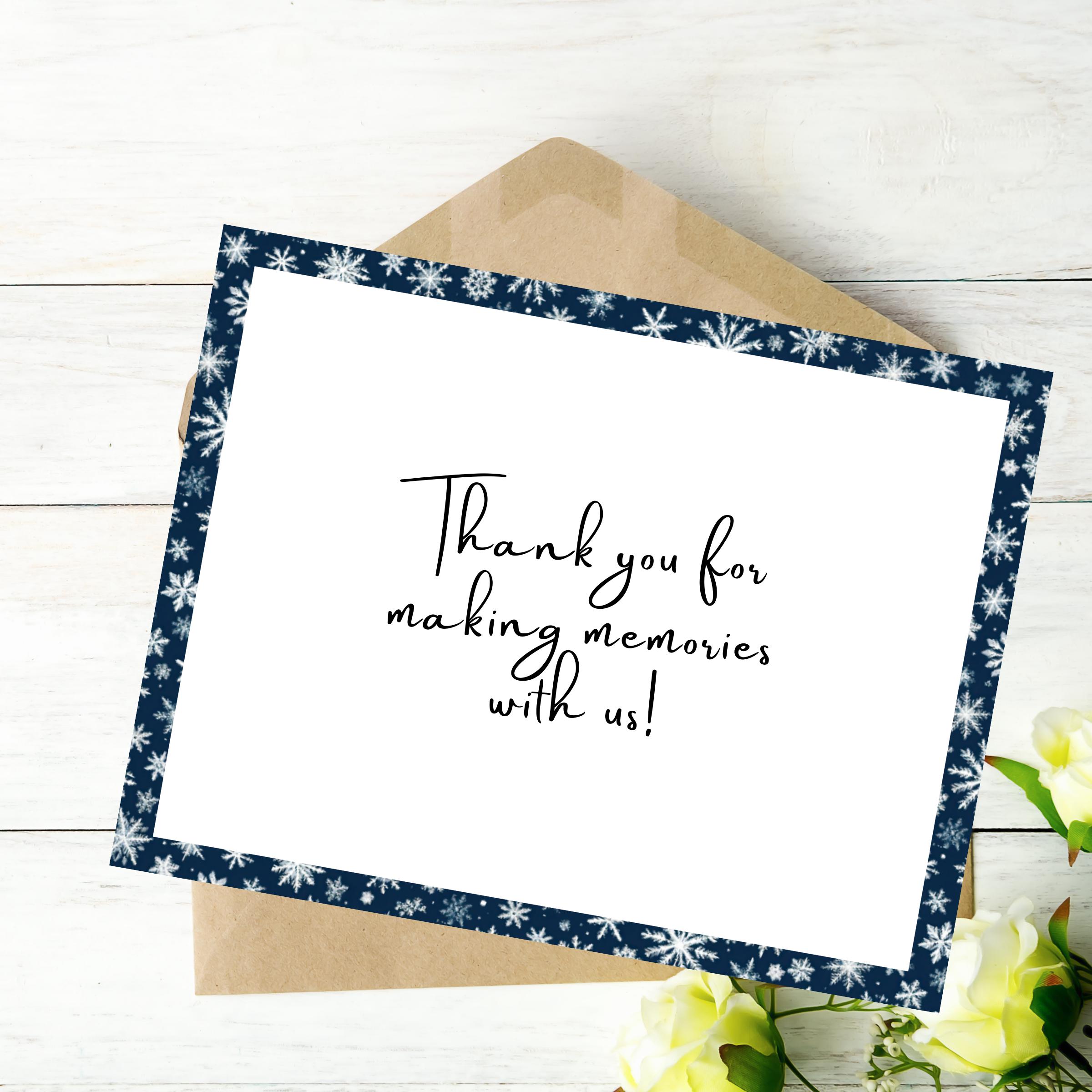 Snowflake Border Printable Stationery Bundle, Note Cards Set, Christmas ...