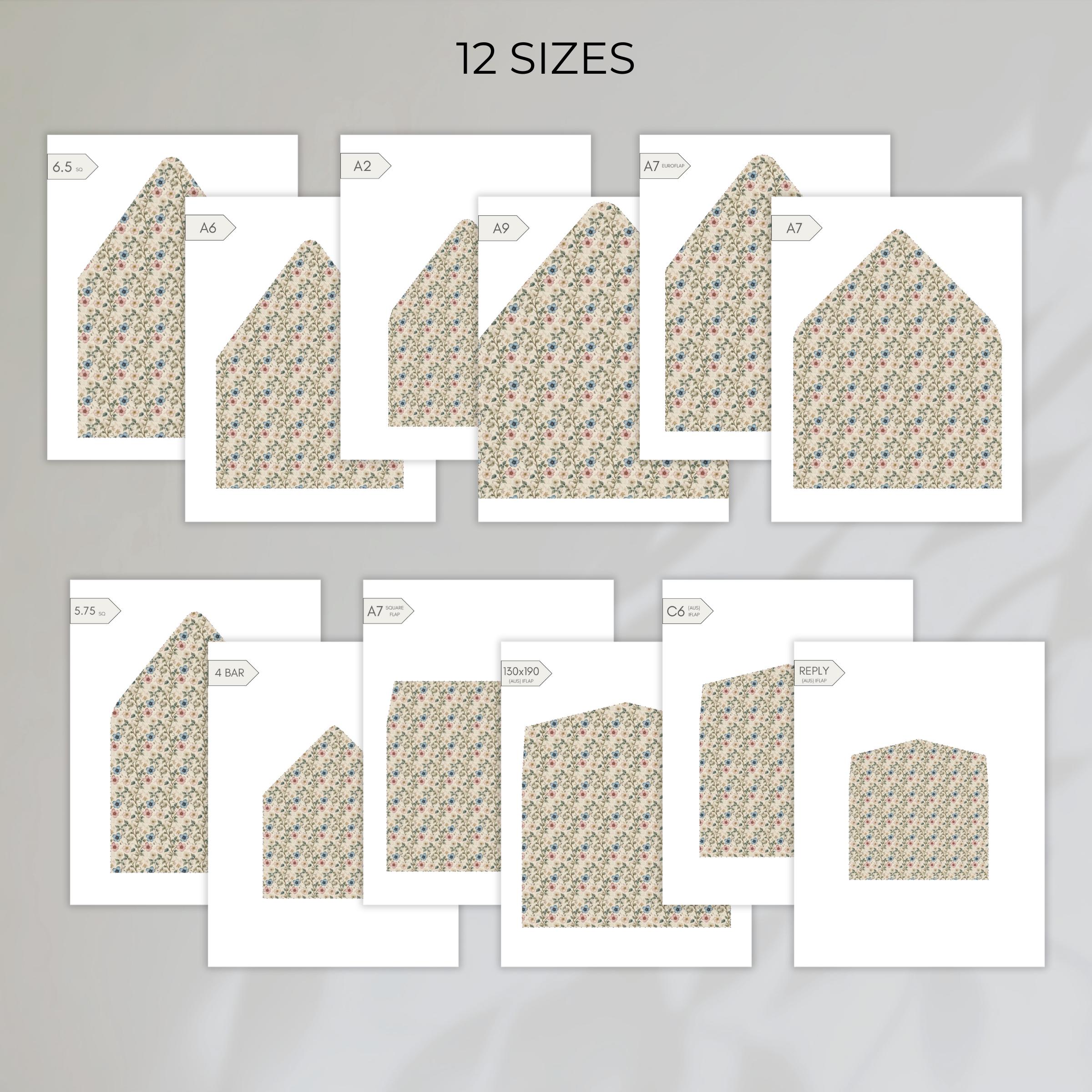 Vintage Floral Envelope Liners: Printable Decorative Envelope Inserts ...
