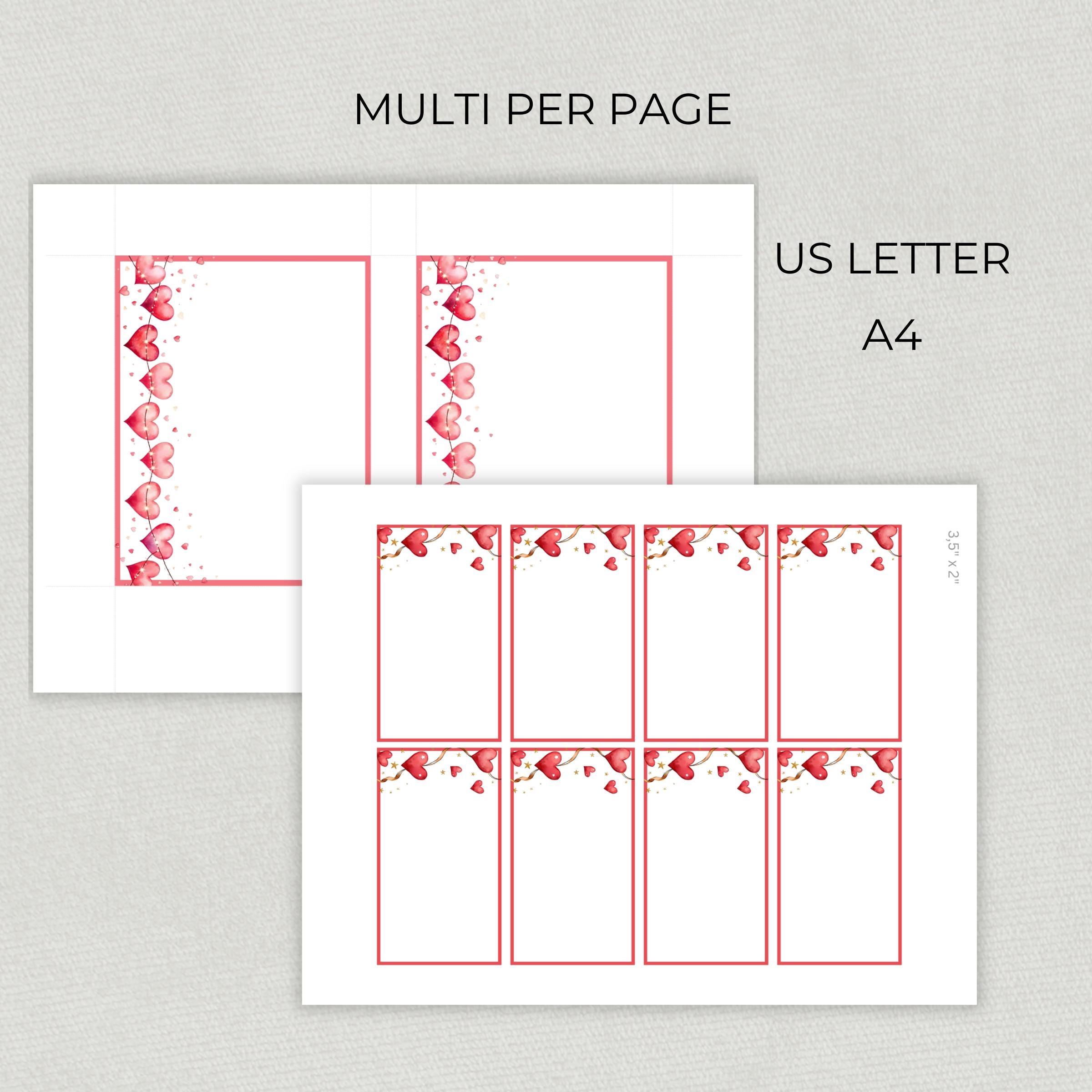 Romantic Paper Notes Romantic Heart Stationery Bundle, Printable Writing Paper, Note Cards ...